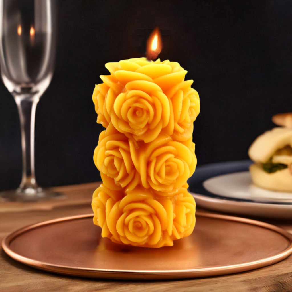 Fading Rose Beeswax Candles