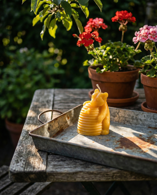 Beeswax Candles - 100% Pure - Bear Climbing Skep